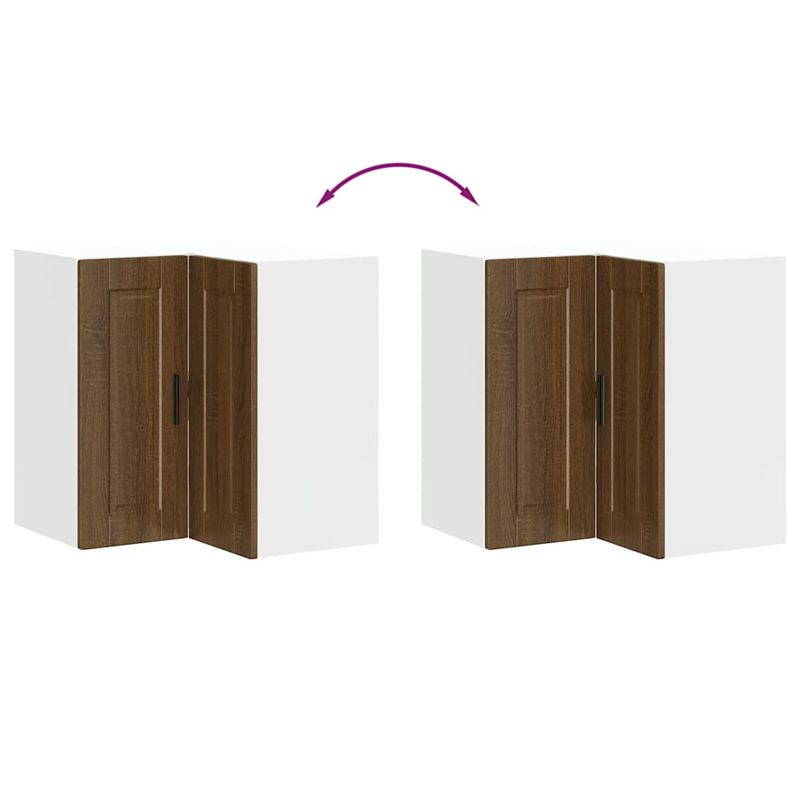 Casa si Gradina - Mobilier - Comode si corpuri - Corpuri bucatarie - Dulap de colt de bucatarie „Porto” din lemn de stejar maro - Infinity.ro