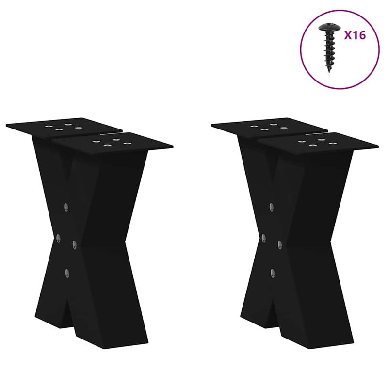Casa si Gradina - Mobilier - Feronerie si accesorii mobila - Picioare masuta cafea in forma X, 2 buc Negru 30x(30-31) cm Otel, mărime 30x(30-31) cm (80 mm) - Infinity.ro