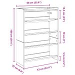 Casa si Gradina - Mobilier - Organizare si depozitare - Organizator incaltaminte - Pantofar, Lemn vechi, 80x25x61,5 cm, lemn compozit, lăţime 60 cm, înălțime 81 cm - Infinity.ro