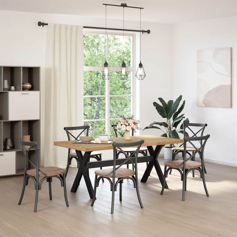 Casa si Gradina - Mobilier - Mese si birouri - Mese bucatarie si dining - Masa de sufragerie NOAIN picioare in forma X lemn masiv de pin - Infinity.ro