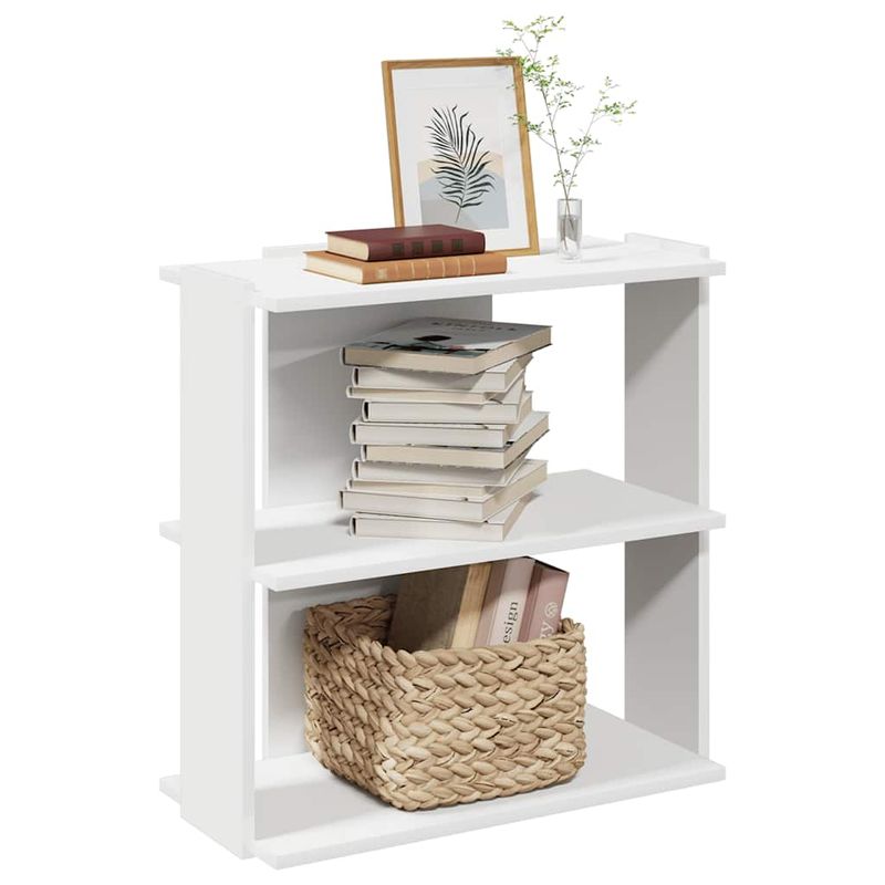 Casa si Gradina - Mobilier - Biblioteci si rafturi - Biblioteci - Biblioteca cu 3 niveluri, alb 60x30x60 cm lemn prelucrat - Infinity.ro