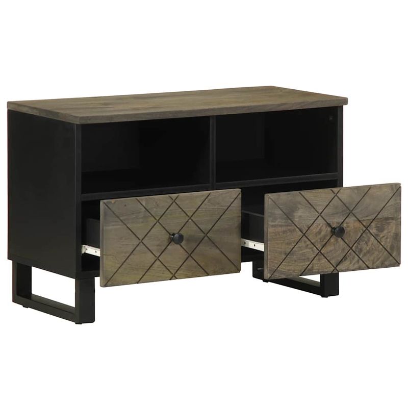 Casa si Gradina - Mobilier - Comode si corpuri - Comode - Comoda TV, negru, 70x33x46 cm, lemn masiv de mango - Infinity.ro