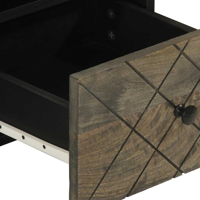 Casa si Gradina - Mobilier - Comode si corpuri - Comode - Comoda TV, negru, 70x33x46 cm, lemn masiv de mango - Infinity.ro