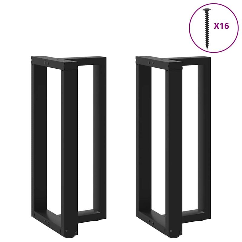 Casa si Gradina - Mobilier - Feronerie si accesorii mobila - Picioare pentru masa de bar in forma de T, 2 buc Negru Otel, mărime 50x35x(90-91) cm - Infinity.ro