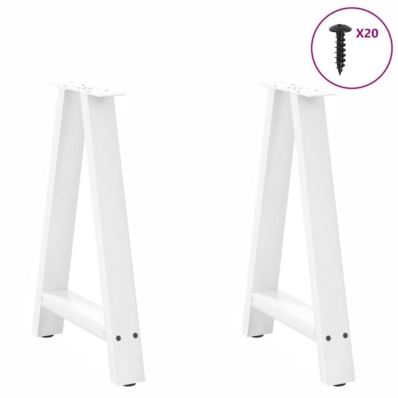 Casa si Gradina - Mobilier - Feronerie si accesorii mobila - Picioare masuta cafea in forma A 2 buc alb 50x(72-73) cm otel - Infinity.ro