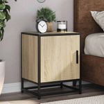 Casa si Gradina - Mobilier - Comode si corpuri - Noptiere - Noptiera din stejar Sonoma 40x31x50 cm lemn prelucrat si metal - Infinity.ro
