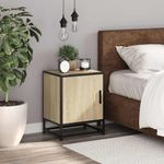 Casa si Gradina - Mobilier - Comode si corpuri - Noptiere - Noptiera din stejar Sonoma 40x31x50 cm lemn prelucrat si metal - Infinity.ro