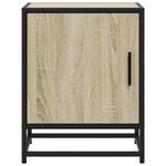 Casa si Gradina - Mobilier - Comode si corpuri - Noptiere - Noptiera din stejar Sonoma 40x31x50 cm lemn prelucrat si metal - Infinity.ro