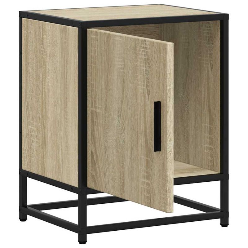 Casa si Gradina - Mobilier - Comode si corpuri - Noptiere - Noptiera din stejar Sonoma 40x31x50 cm lemn prelucrat si metal - Infinity.ro