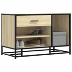 Casa si Gradina - Mobilier - Organizare si depozitare - Bancute - Banca pentru incaltaminte Stejar Sonoma, Lemn prelucrat si metal - Infinity.ro