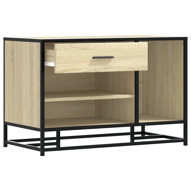 Casa si Gradina - Mobilier - Organizare si depozitare - Bancute - Banca pentru incaltaminte Stejar Sonoma, Lemn prelucrat si metal - Infinity.ro