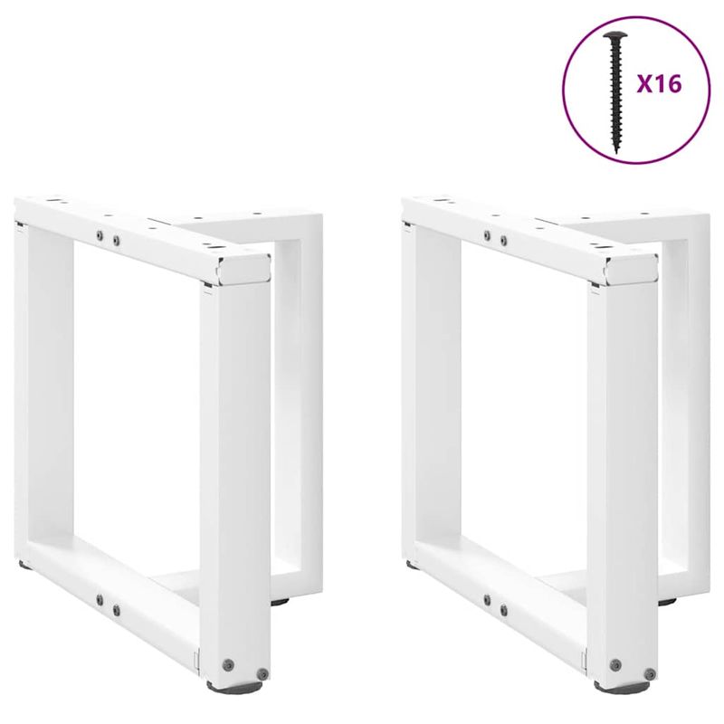 Casa si Gradina - Mobilier - Feronerie si accesorii mobila - Picioare masuta de cafea in forma de T, 2 buc alb otel, mărime 50x25x(42-43) cm - Infinity.ro