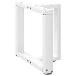 Casa si Gradina - Mobilier - Feronerie si accesorii mobila - Picioare masuta de cafea in forma de T, 2 buc alb otel, mărime 50x25x(42-43) cm - Infinity.ro
