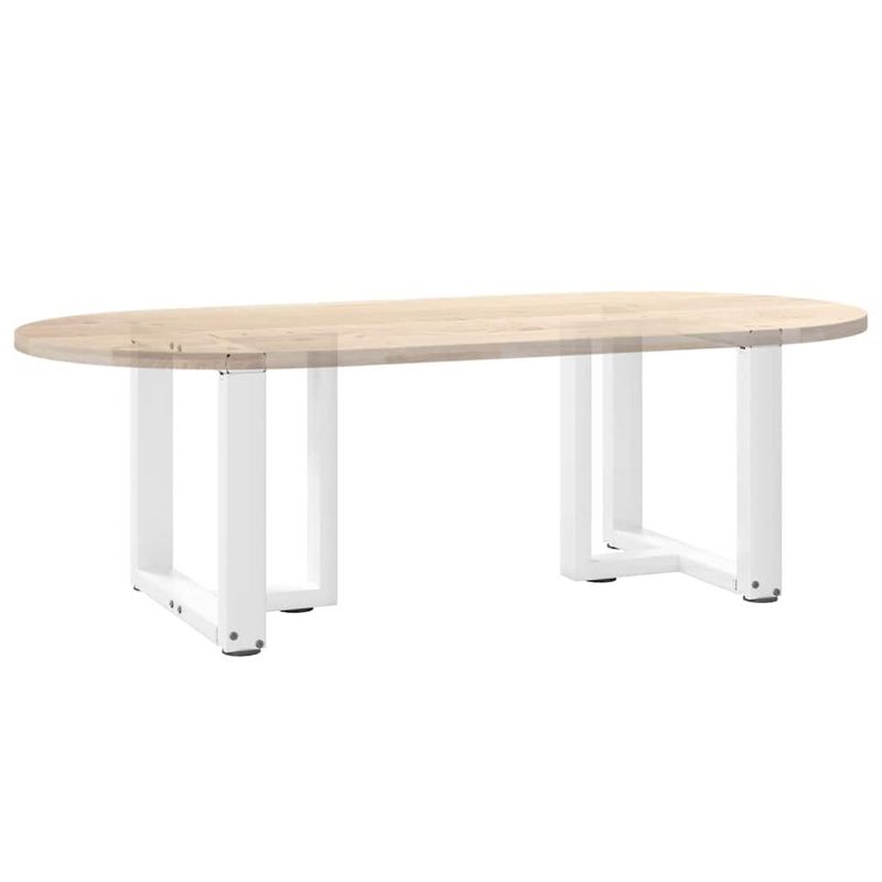 Casa si Gradina - Mobilier - Feronerie si accesorii mobila - Picioare masuta de cafea in forma de T, 2 buc alb otel, mărime 50x25x(42-43) cm - Infinity.ro