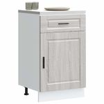 Casa si Gradina - Mobilier - Comode si corpuri - Corpuri bucatarie - Dulap de baza de bucatarie „Porto” Lemn prelucrat Sonoma gri, model 1x dulap inferior (1 ușă 1 sertar), mărime 50x46x81.5 cm - Infinity.ro