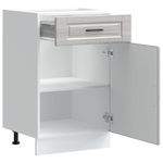 Casa si Gradina - Mobilier - Comode si corpuri - Corpuri bucatarie - Dulap de baza de bucatarie „Porto” Lemn prelucrat Sonoma gri, model 1x dulap inferior (1 ușă 1 sertar), mărime 50x46x81.5 cm - Infinity.ro