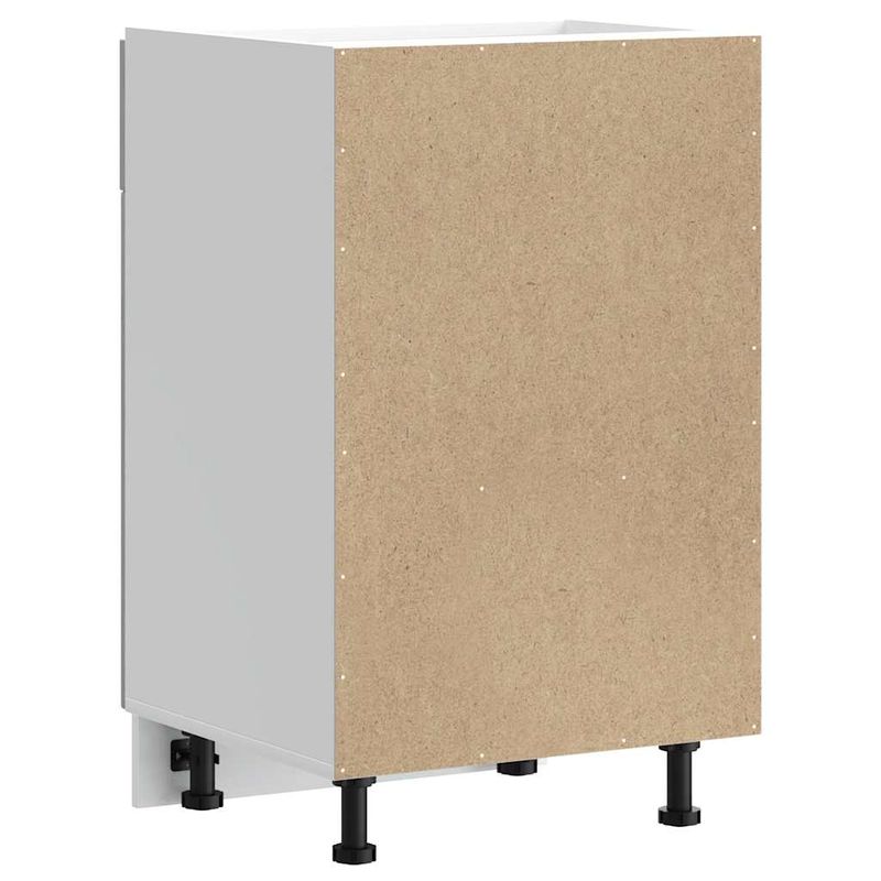 Casa si Gradina - Mobilier - Comode si corpuri - Corpuri bucatarie - Dulap de baza de bucatarie „Porto” Lemn prelucrat Sonoma gri, model 1x dulap inferior (1 ușă 1 sertar), mărime 50x46x81.5 cm - Infinity.ro