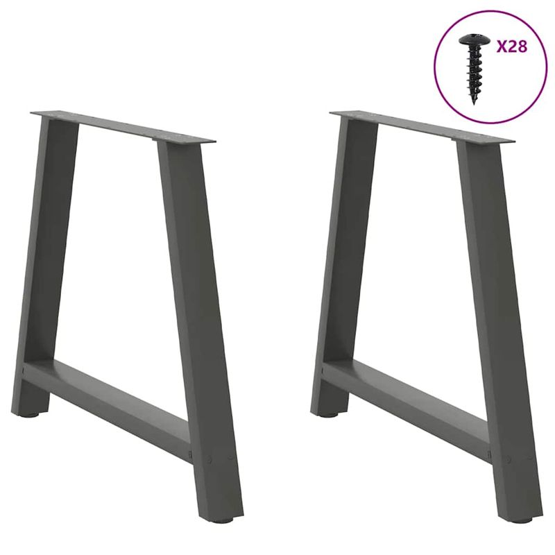 Casa si Gradina - Mobilier - Feronerie si accesorii mobila - Picioare pentru masuta cafea in forma de A, 2 buc Antracit Otel, mărime 100x(72-73) cm - Infinity.ro