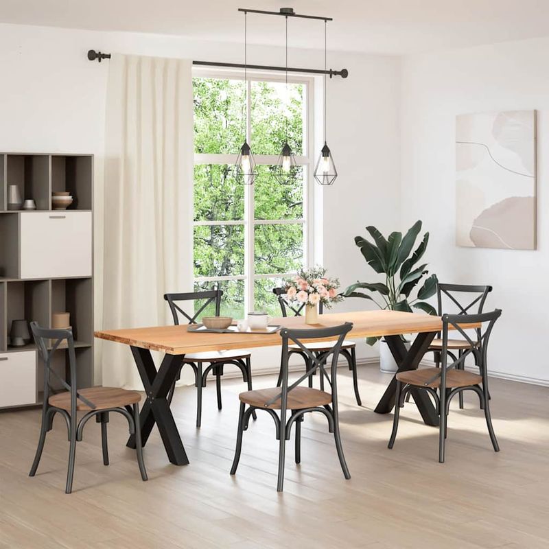 Casa si Gradina - Mobilier - Feronerie si accesorii mobila - Picioare pentru masa in forma de X, 2 buc Negru Otel, mărime 80x(72-73) cm (80 mm) - Infinity.ro
