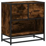 Casa si Gradina - Mobilier - Comode si corpuri - Noptiere - Noptiera stejar afumat 60x31x60 cm lemn prelucrat si metal - Infinity.ro