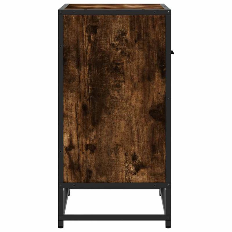 Casa si Gradina - Mobilier - Comode si corpuri - Noptiere - Noptiera stejar afumat 60x31x60 cm lemn prelucrat si metal - Infinity.ro