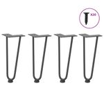 Casa si Gradina - Mobilier - Feronerie si accesorii mobila - Picioare de masa in ac de par 4 buc Antracit 30 cm Otel masiv, model 2 rods - Infinity.ro