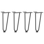 Casa si Gradina - Mobilier - Feronerie si accesorii mobila - Picioare de masa in ac de par 4 buc Antracit 30 cm Otel masiv, model 2 rods - Infinity.ro