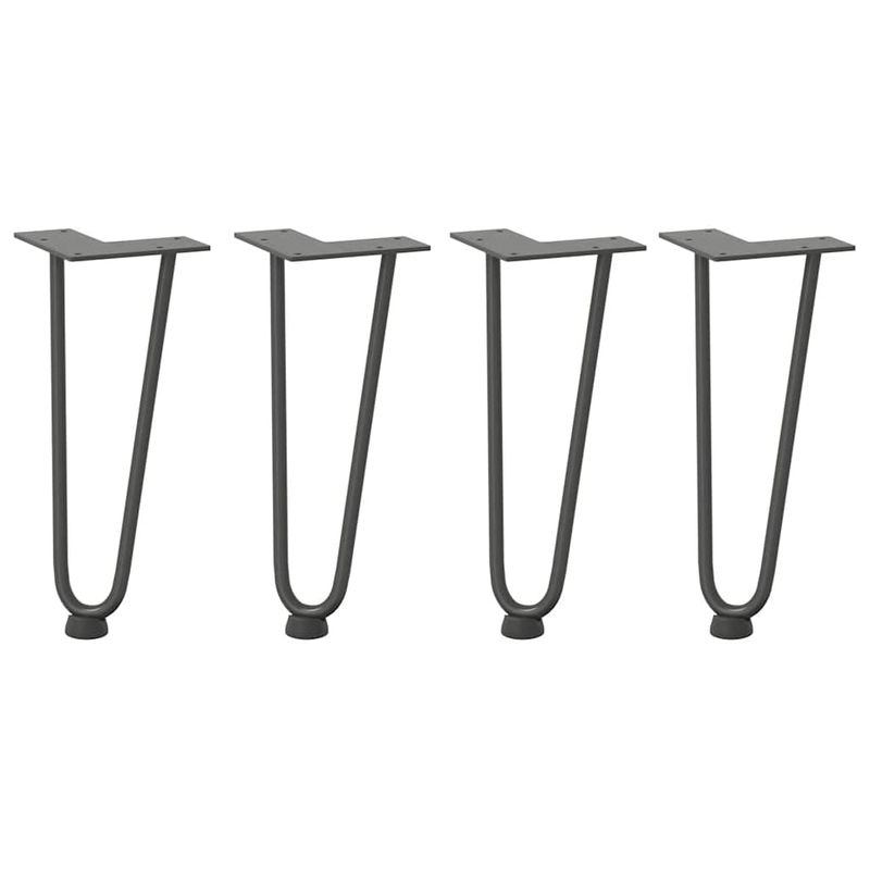 Casa si Gradina - Mobilier - Feronerie si accesorii mobila - Picioare de masa in ac de par 4 buc Antracit 30 cm Otel masiv, model 2 rods - Infinity.ro
