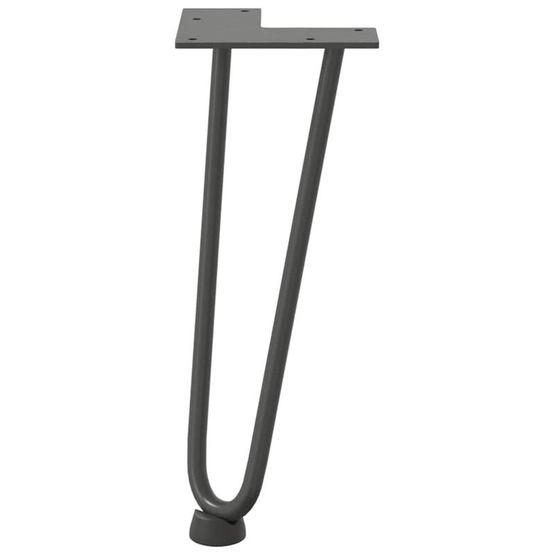 Casa si Gradina - Mobilier - Feronerie si accesorii mobila - Picioare de masa in ac de par 4 buc Antracit 30 cm Otel masiv, model 2 rods - Infinity.ro