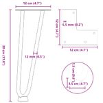 Casa si Gradina - Mobilier - Feronerie si accesorii mobila - Picioare de masa in ac de par 4 buc Antracit 30 cm Otel masiv, model 2 rods - Infinity.ro