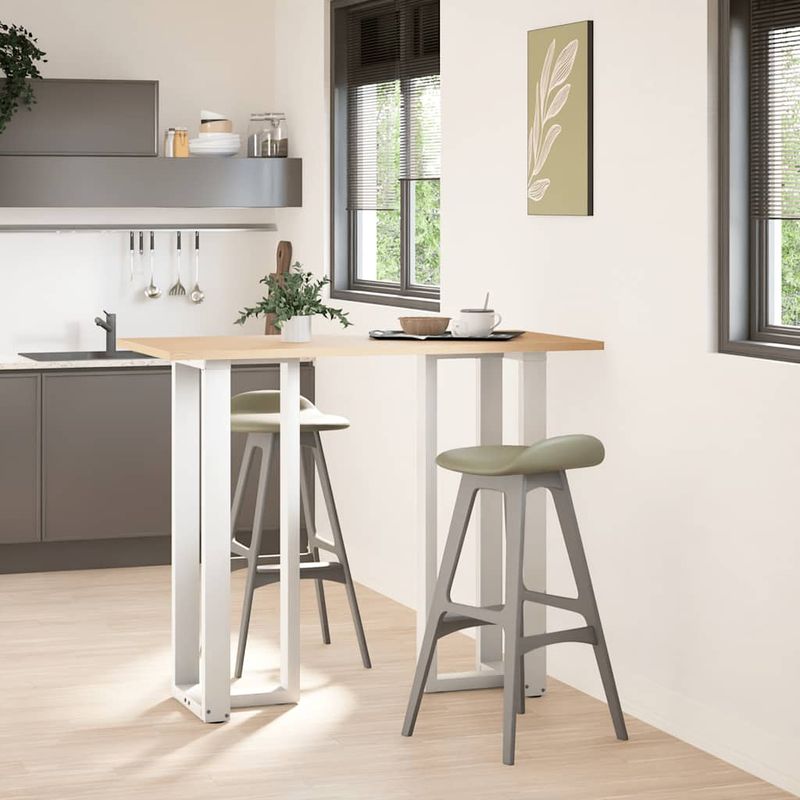 Casa si Gradina - Mobilier - Feronerie si accesorii mobila - Picioare pentru masa de bar in forma de T, 2 buc alb otel, mărime 40x35x(110-111) cm - Infinity.ro