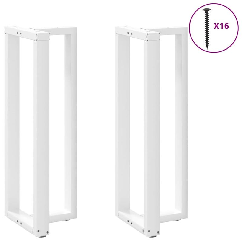 Casa si Gradina - Mobilier - Feronerie si accesorii mobila - Picioare pentru masa de bar in forma de T, 2 buc alb otel, mărime 40x35x(110-111) cm - Infinity.ro