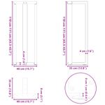 Casa si Gradina - Mobilier - Feronerie si accesorii mobila - Picioare pentru masa de bar in forma de T, 2 buc alb otel, mărime 40x35x(110-111) cm - Infinity.ro