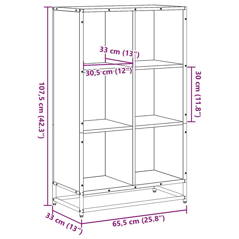 Casa si Gradina - Mobilier - Biblioteci si rafturi - Biblioteci - Biblioteca, stejar maro, 65,5x33x107,5 cm, lemn prelucrat - Infinity.ro