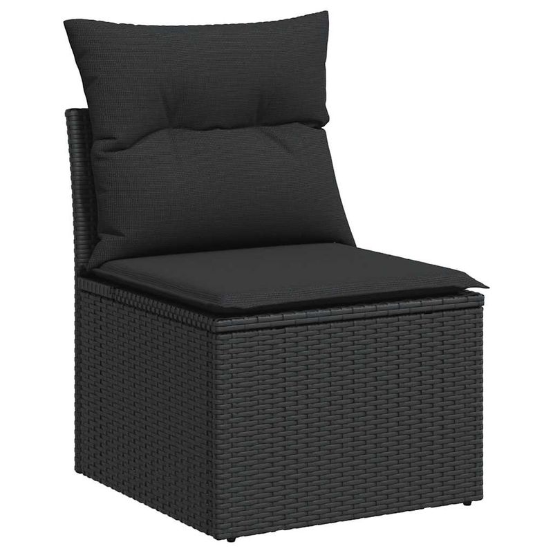 Casa si Gradina - Gradina si terasa - Mobilier exterior - Seturi mobila gradina - Set mobilier de gradina cu perne, 6 piese, negru, poliratan - Infinity.ro