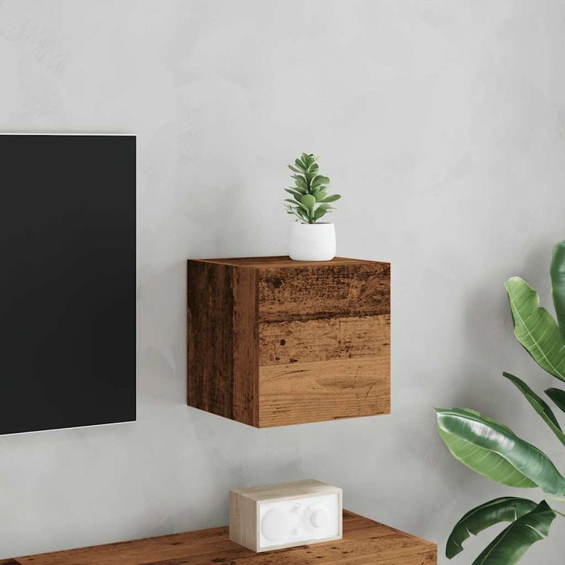 Casa si Gradina - Mobilier - Comode si corpuri - Comode - Dulap TV montaj pe perete, lemn vechi, 30,5x30x30 cm - Infinity.ro