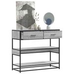 Casa si Gradina - Mobilier - Comode si corpuri - Console - Masuta consola, gri sonoma, 90x35x80 cm, lemn prelucrat - Infinity.ro