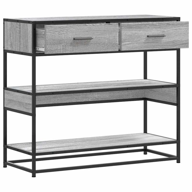 Casa si Gradina - Mobilier - Comode si corpuri - Console - Masuta consola, gri sonoma, 90x35x80 cm, lemn prelucrat - Infinity.ro