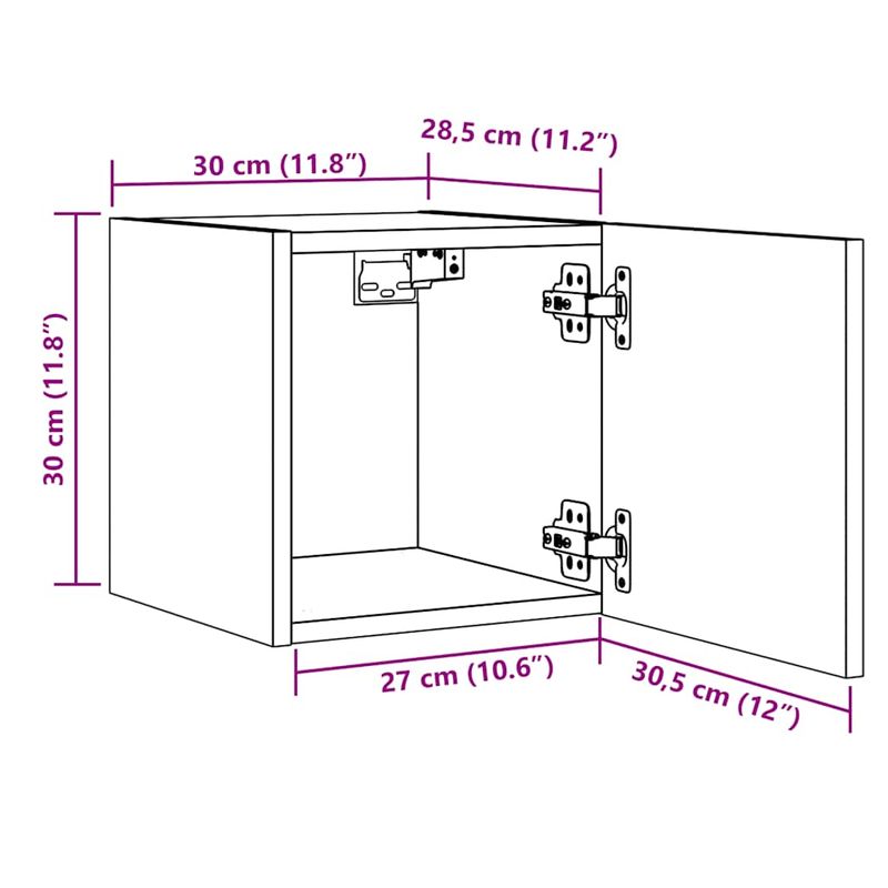 Casa si Gradina - Mobilier - Comode si corpuri - Comode - Dulap TV montaj pe perete, lemn vechi, 30,5x30x30 cm - Infinity.ro
