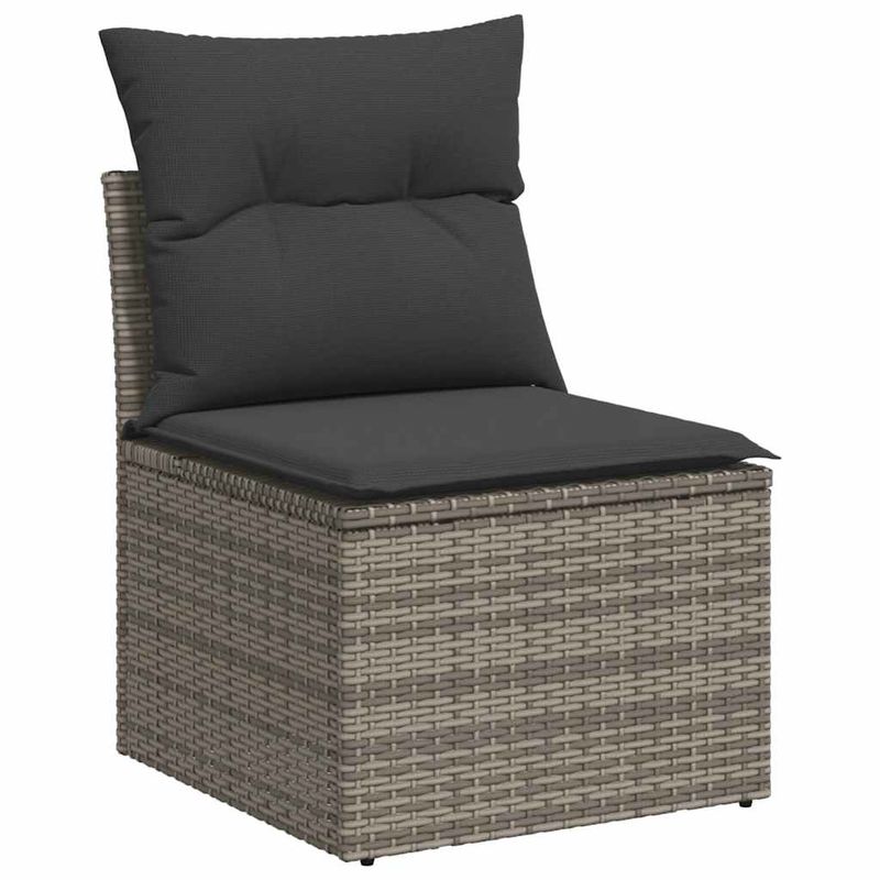 Casa si Gradina - Gradina si terasa - Mobilier exterior - Seturi mobila gradina - Set canapele gradina cu perne 7 piese gri poliratan/lemn acacia - Infinity.ro