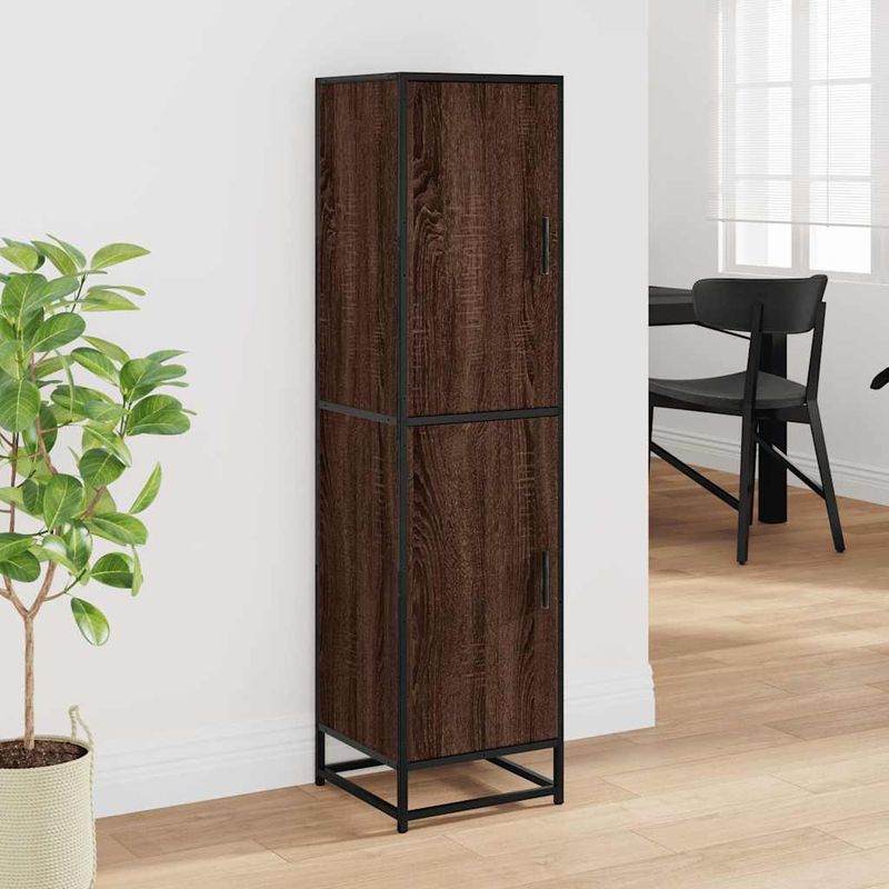 Casa si Gradina - Mobilier - Comode si corpuri - Comode - Dulapuru stejar maro 35,5x35x139 cm lemn si metal prelucrat - Infinity.ro