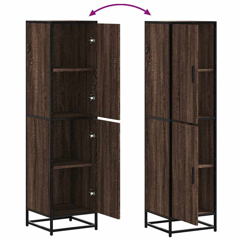 Casa si Gradina - Mobilier - Comode si corpuri - Comode - Dulapuru stejar maro 35,5x35x139 cm lemn si metal prelucrat - Infinity.ro