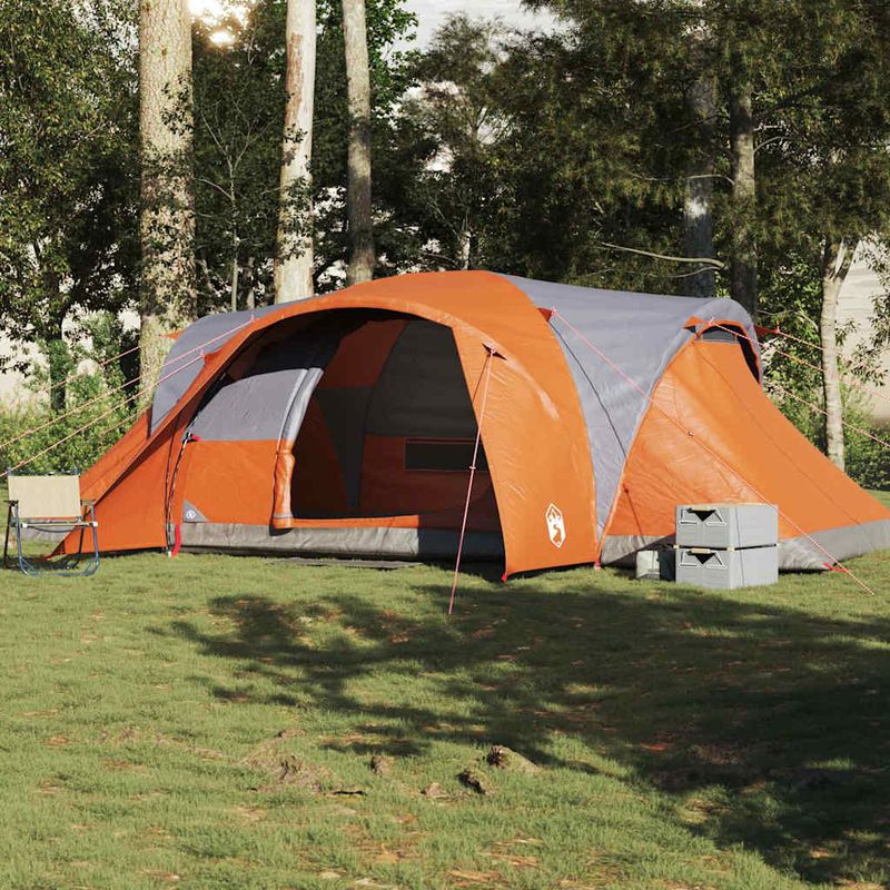 Sport si Outdoor - Camping - Corturi camping - Cort de familie cupola 6 persoane, gri/portocaliu, impermeabil - Infinity.ro