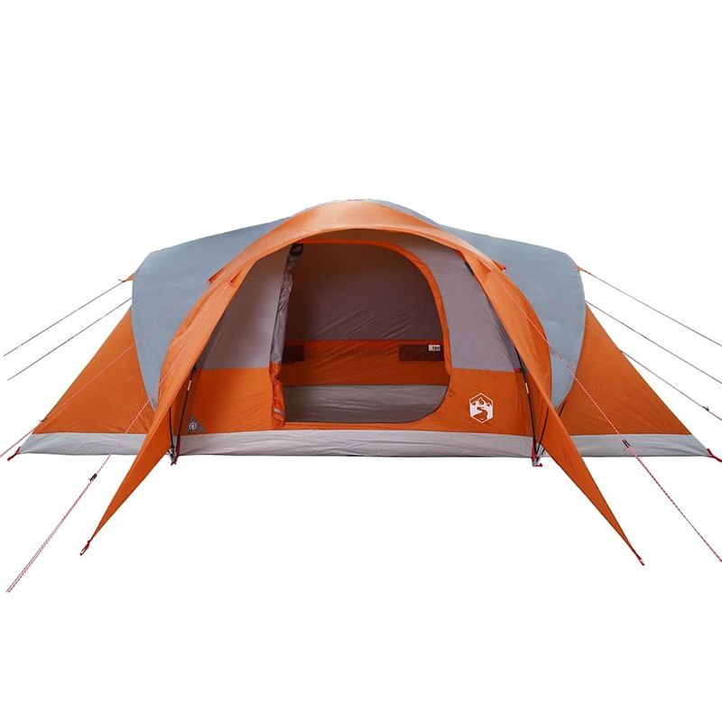 Sport si Outdoor - Camping - Corturi camping - Cort de familie cupola 6 persoane, gri/portocaliu, impermeabil - Infinity.ro