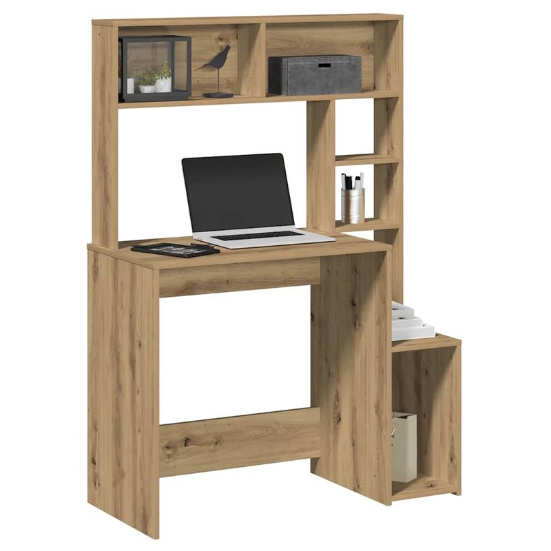Casa si Gradina - Mobilier - Mese si birouri - Birouri - Birou cu rafturi stejar artizanal 100x45x140 cm, lemn prelucrat - Infinity.ro