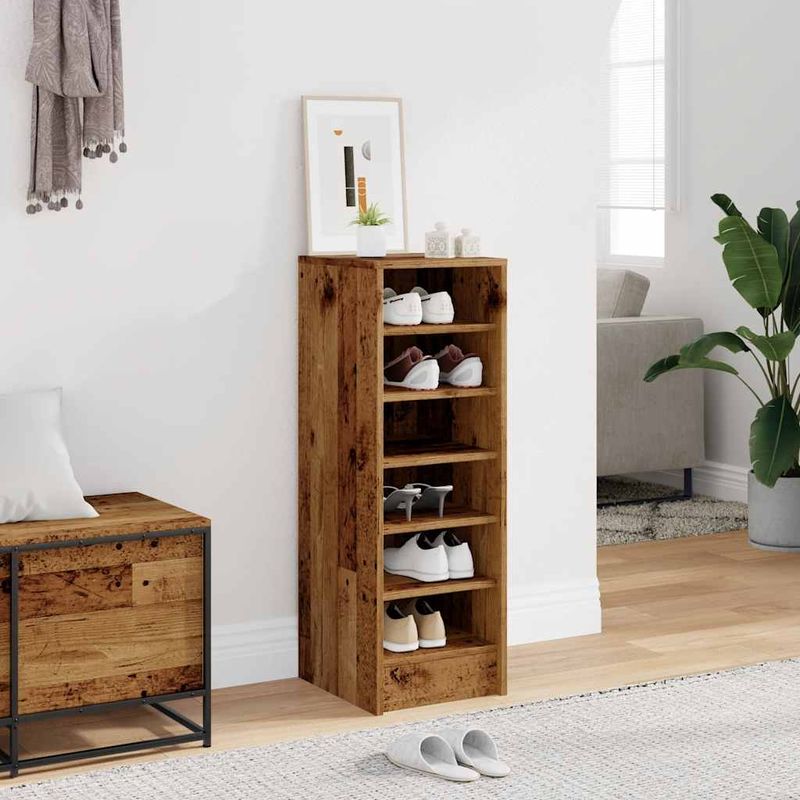 Casa si Gradina - Mobilier - Organizare si depozitare - Organizator incaltaminte - Dulap Pantofi Lemn Vechi 32x35x92 cm Lemn prelucrat, model shoe cabinet without door - Infinity.ro