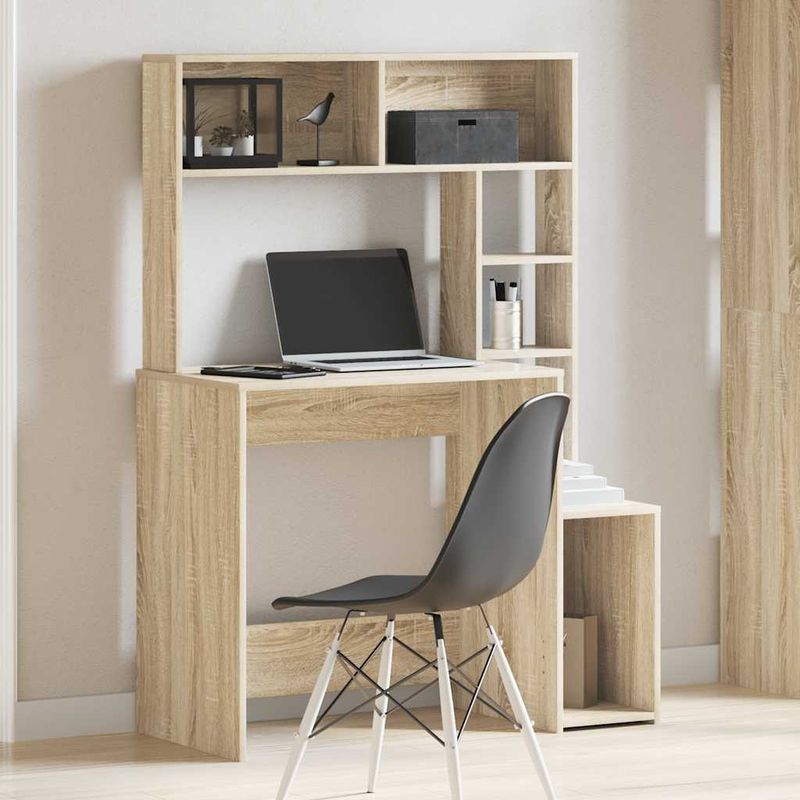 Casa si Gradina - Mobilier - Mese si birouri - Birouri - Birou cu rafturi, stejar sonoma, 100x45x140 cm, lemn compozit - Infinity.ro
