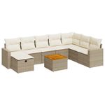 Casa si Gradina - Gradina si terasa - Mobilier exterior - Seturi mobila gradina - Set canapele de gradina, 9 piese, cu perne, bej, poliratan - Infinity.ro