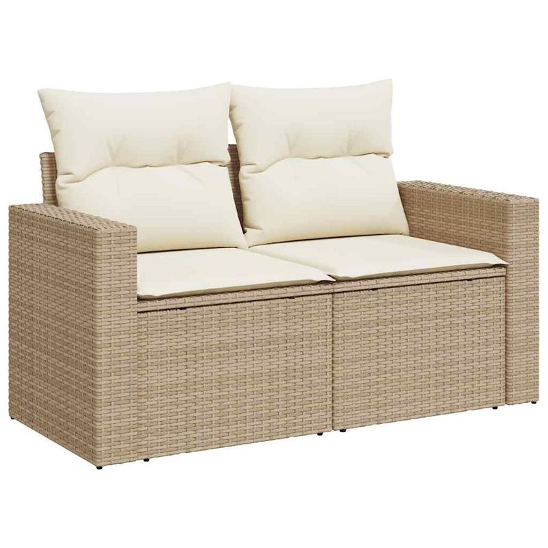 Casa si Gradina - Gradina si terasa - Mobilier exterior - Seturi mobila gradina - Set canapele de gradina, 9 piese, cu perne, bej, poliratan - Infinity.ro