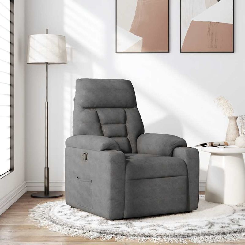 Casa si Gradina - Mobilier - Scaune si fotolii - Fotolii - Fotoliu rabatabil, gri inchis, microfibra - Infinity.ro
